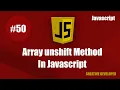 Array unshift method javascript Unshift method javascript Javascript tutorial Javascript