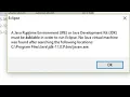 A Java Runtime Environment JRE or Java Development Kit must be available in order to run Eclipse