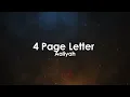 4 Page Letter | Aaliyah