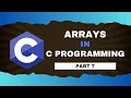 7 ARRAY IN C Programming C Programming Beginner tutorial Intelle Learn