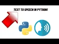 How to make Text To Speech in python TTS