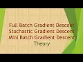 3 Gradient Descent Full Batch vs Stochastic vs Mini Batch GD