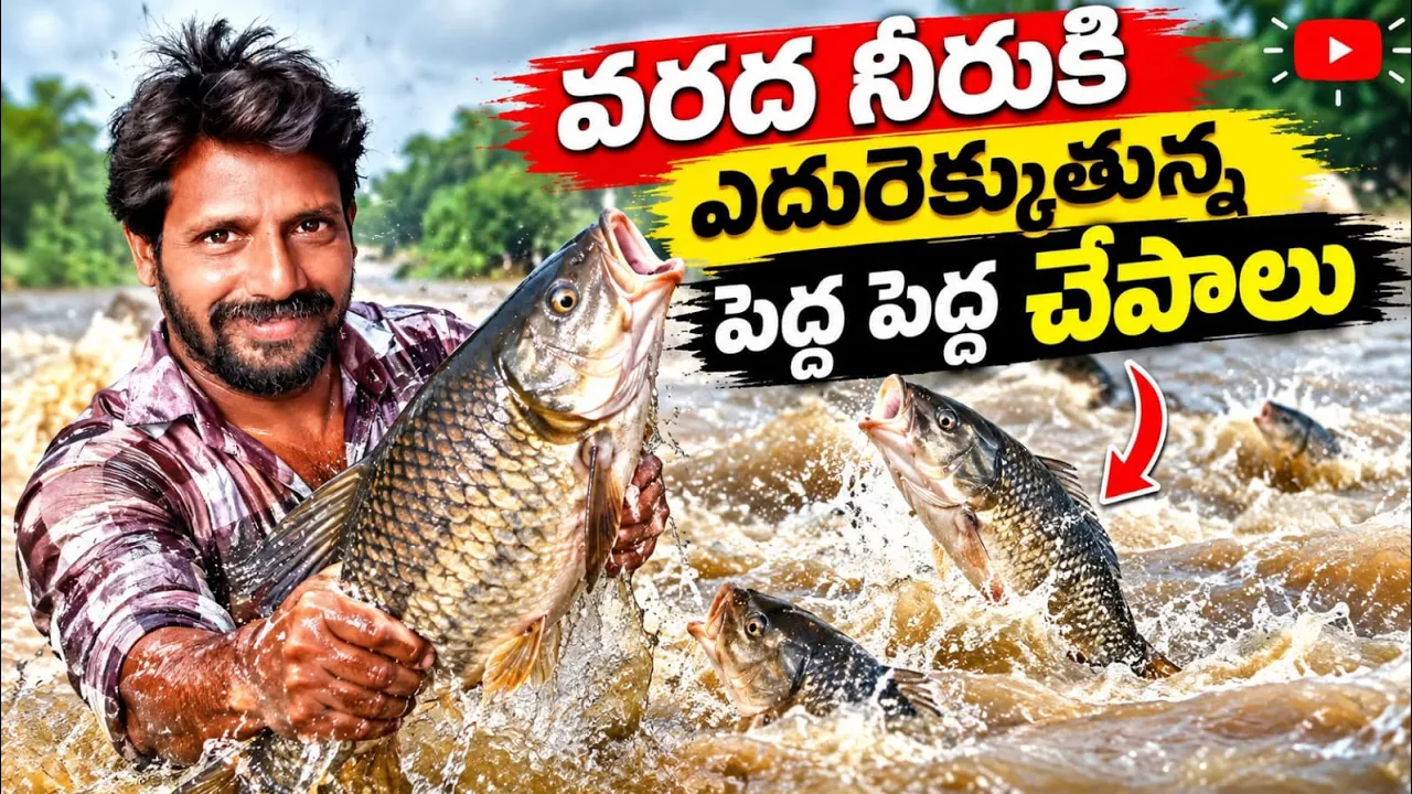 వరద నీరుకు ఎదురు ఎక్కుతున్న పెద్ద చేపలు 🐟🌊 | చూడటానికి రెండు కళ్ళు చాలవు!#Nature #ViralVideo