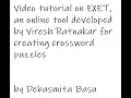 Tutorial on Exet the Online Tool to set a Crossword Puzzle
