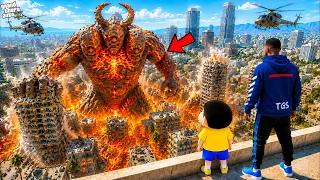 Franklin & Shinchan Trapped by a Giant Lava Monster in GTA 5!