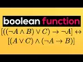 Finding the Boolean Function for a Large Logical Statement