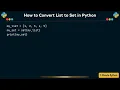 How to Convert List to Set in Python
