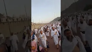 السير على الأقدام من منى الى عرفة 