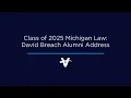 Vista Equity Partners COO and President David Breach Michigan Law Senior Day 2025 Keynote