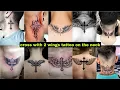 Cross with 2 wings tattoo on the neck tattoo designs idea 2025 tattoo designs