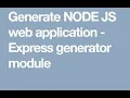 How to Create New Project in NodeJS using ExpressJS Express-Generator Node C Structure Atti
