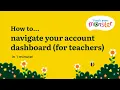How to Navigate your Account Dashboard For Teachers Teach Your Monster ONE MINUTE TUTORIAL