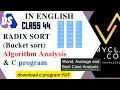 DS 44--RADIX SORT BUCKET SORT - Algorithm analysis and C program ENGLISH