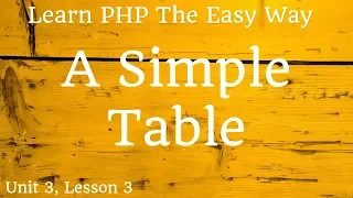 Learn PHP - Simple Table