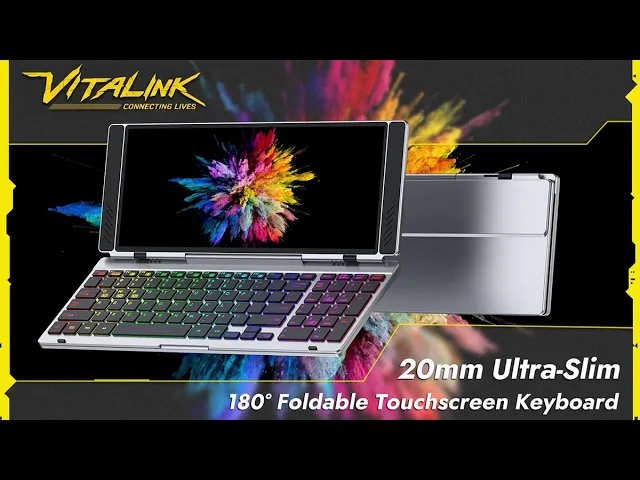 Now on Kickstarter: VitaLink: 20mm Thin 180 Degree Foldable Keyboard And 4K Touchscreen