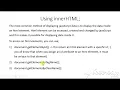 class javaScript 4 - using innerHTML for output