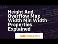 height and overflow max width min width properties explained