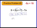 Simplifying Algebraic Expressions Practice