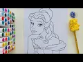 Coloring Disney Princess GIANT Coloring Page Belle Beauty Ohuhu Art Markers