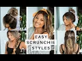 7 EASY CUTE SCRUNCHIE HAIRSTYLES Hair Tutorial