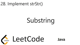 LeetCode 28 Implement strStr Substring Java