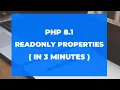 PHP Readonly properties in version 8 1 in 3 minutes
