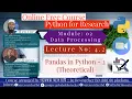 Lecture 4 2 Pandas in Python - 2 Theoretical Python for Research Multidisciplinary