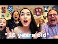 COLLEGE DECISION REACTIONS 16 YEARS OLD HARVARD YALE PRINCETON COLUMBIA AND MORE 2021