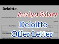 Analyst Salary at Deloitte Deloitte Offer Letter Deloitte Job Salary Deloitte Salary in India