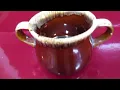 Vintage McCoy Two Handle Soup Bowl Mug Cup Brown Pottery Drip Glaze French Onion