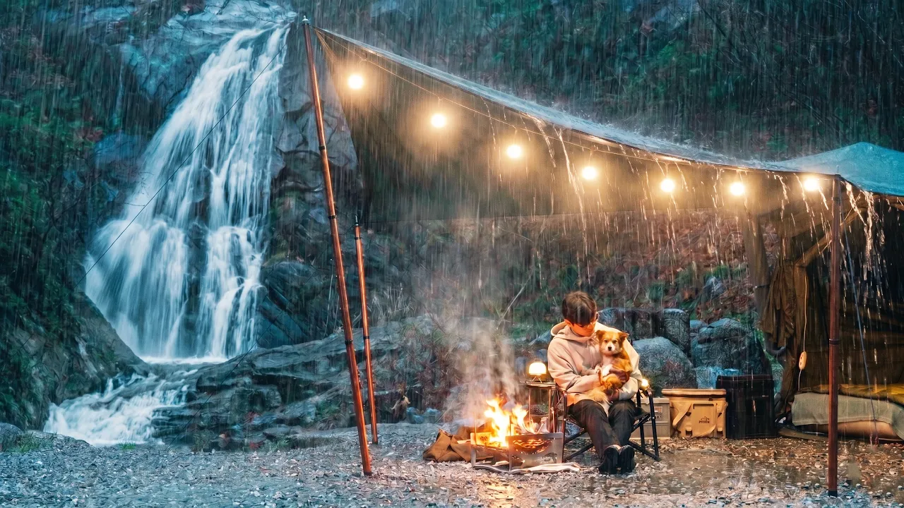 하루 종일 내리는 비☔강아지와 폭우 우중캠핑ㅣ빗소리 ASMRㅣ쿠디 하베나ㅣ수예리오토캠핑장 썸네일