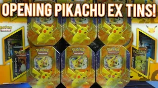 pokemon cards pikachu ex tin 6x opening