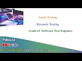 Goals of Software Test Engineer Static Testing and Dynamic Testing By Dr SP Reddy