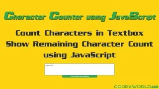 Live Character Counter using JavaScript