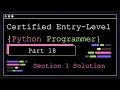Certified Entry Level Python Programmer - Part 18