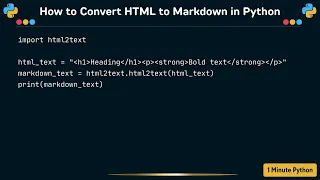 How to Convert HTML to Markdown in Python