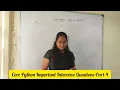 Core Python Important Questions Important Questions Full stack Python magneqsoftware6896