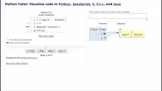 how equals works on Python lists pythontutor com