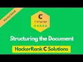 HackerRank Structuring the Document problem solution in C C solutions Programmingoneonone