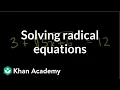 Solving radical equations Exponent expressions and equations Algebra I Khan Academy