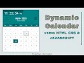 Build A Dynamic Calendar using HTML CSS and JavaScript Calendar in JavaScript JavaScript Project