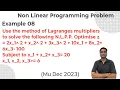 non-linear programming problem with three variables and one equality constraint