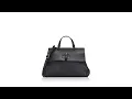 Gucci Pebbled Calfskin Medium Bamboo Daily Top Handle Bag Black