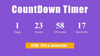 Build Countdown Timer Javascript with HTML CSS Countdown Timer HTML CSS Coming Soon Page HTML