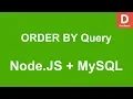 Node JS ORDER BY Query How to Sort Data in MySQL Database Table