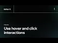 Click and hover interactions Editor X