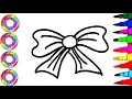 How to Draw Girls Bow Stop Motion l Rainbow Bow Coloring Pages l Disney Brilliant
