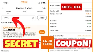 BEST TEMU COUPON CODE 100 OFF FOR EXISTING USER UNLIMITED METHOD