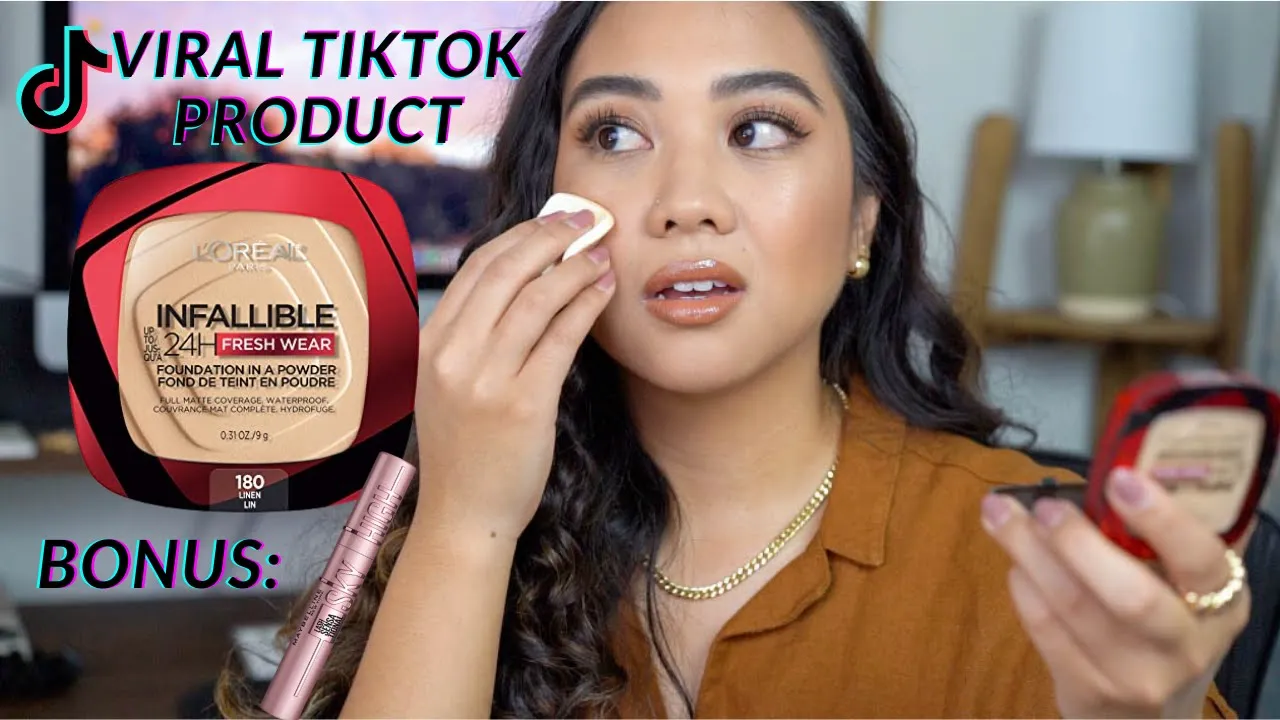 NEW LOREAL INFALLIBLE FRESH WEAR POWDER FOUNDATION! VIRAL TIKTOK MAKEUP (PHILIPPINES)