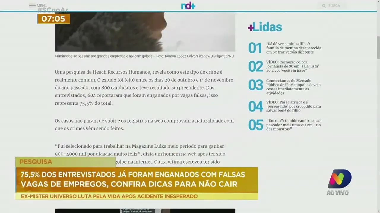 Pesquisa revela que 75,5% dos entrevistados já receberam falsas vagas de emprego no celular